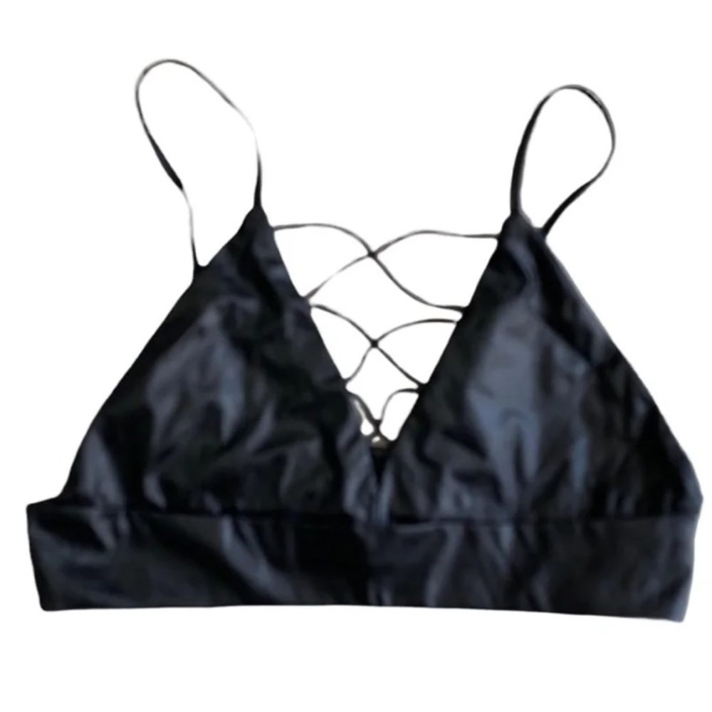 Wenxi medium faux leather halter top